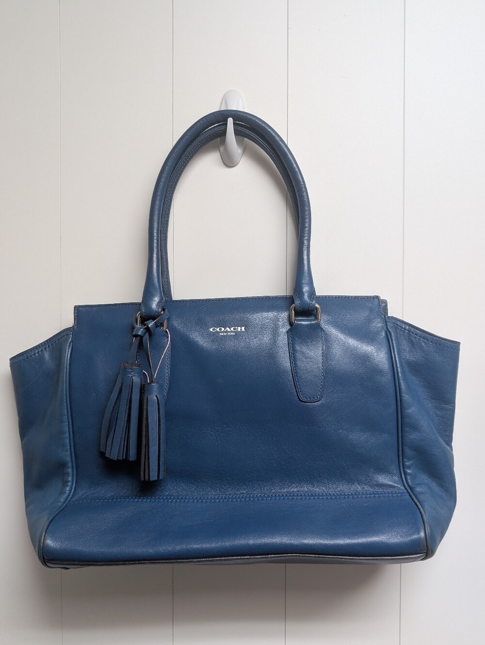 Blue Leather Coach Legacy Medium Candace Carryall Purse